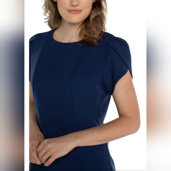 NWT Tulip Sleeve Sheath Dress Size 2 in Galaxy Color by Liverpool Los Angeles - Picture 7 of 8